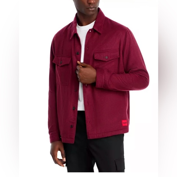 Hugo Boss Other - HUGO Boss Men's Size XXL Dark Red Enalu Oversized Fit Button Up Shirt Pockets
